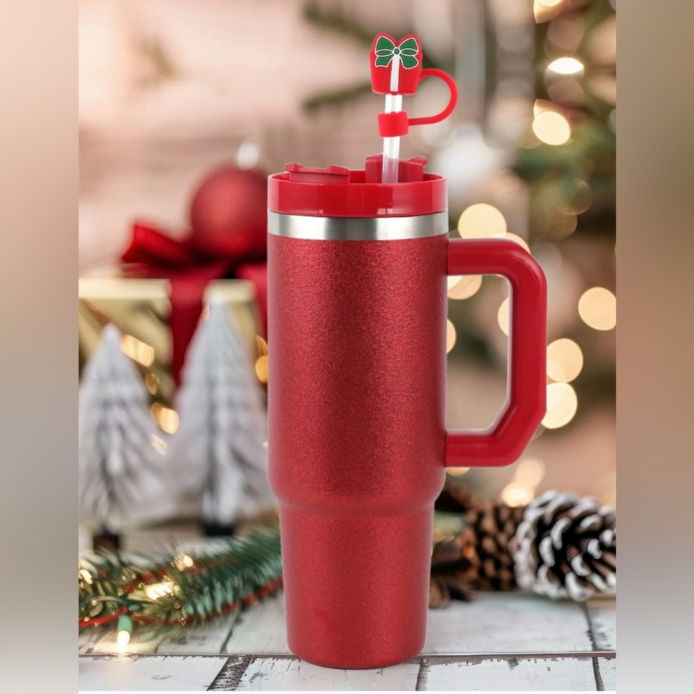 CWC Cook With Color Red Green Santa’s Workshop Christmas Straw Toppers Set, 6pc - Picture 8 of 11